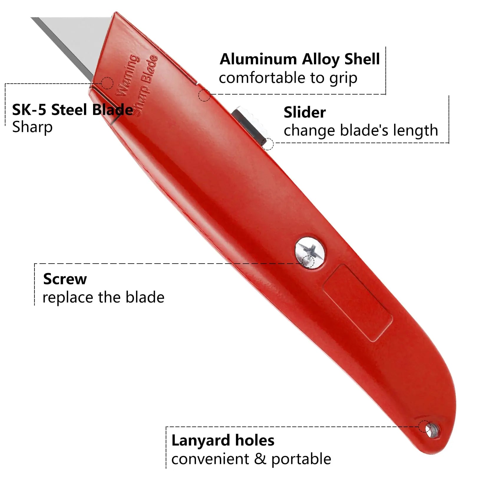 2 PCS Red Heavy Duty Retractable Utility Knife Box Cutter PVC Pipe Cutter DIYSELF