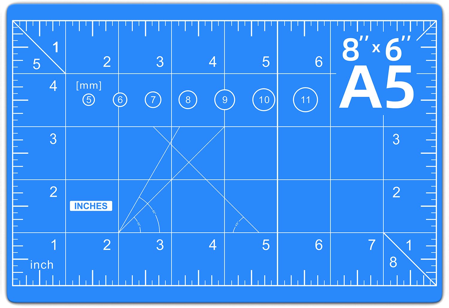 1 PCS Blue Cutting Mat 8in×6in Self Healing Double Sided 5 Ply Craft Rotary Cutting Board A5 Size DIYSELF