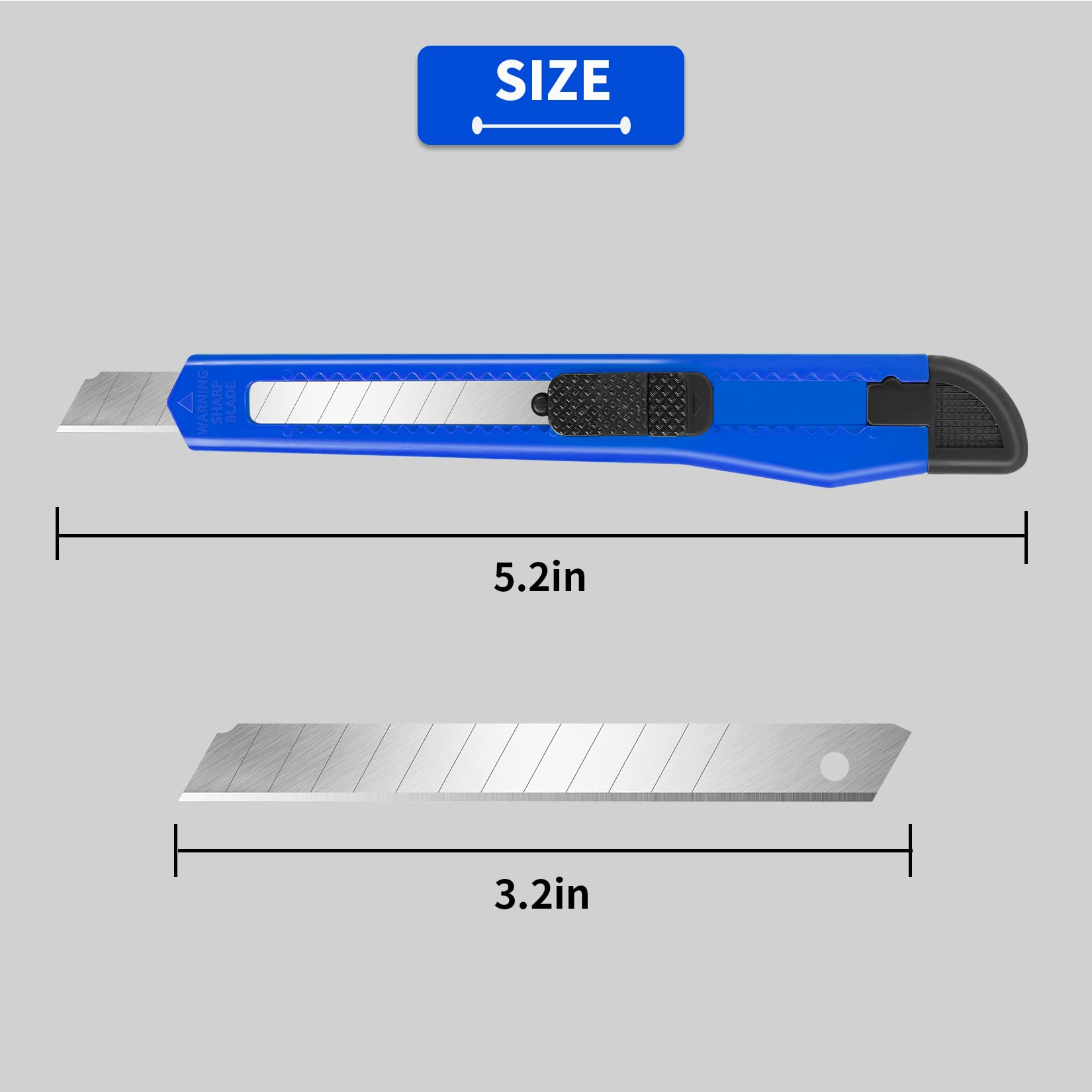 8 PCS Utility Knife Box Cutters Retractable 9mm Wide Blade Cutter 4 Colors DIYSELF