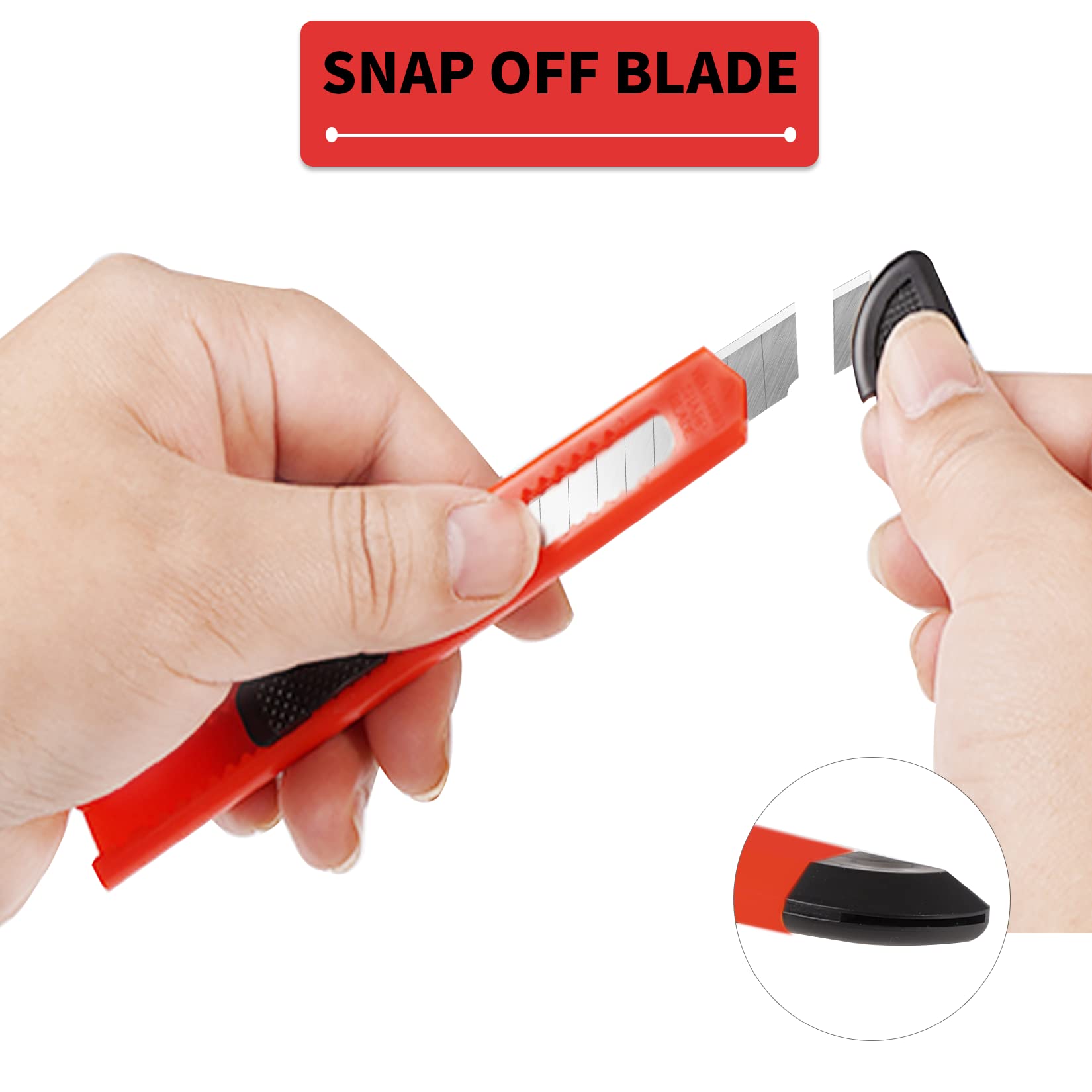 8 PCS Utility Knife Box Cutters Retractable 9mm Wide Blade Cutter 4 Colors DIYSELF