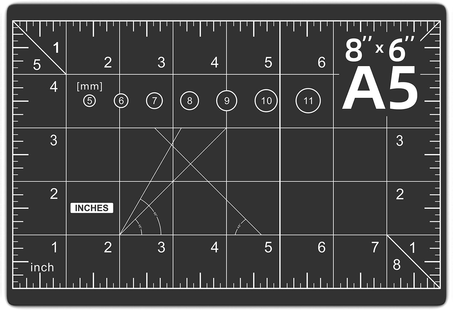 Bulk 10 PCS Black Cutting Mat 8in×6in Self Healing Double Sided 5 Ply Craft Rotary Cutting Board A5 Size