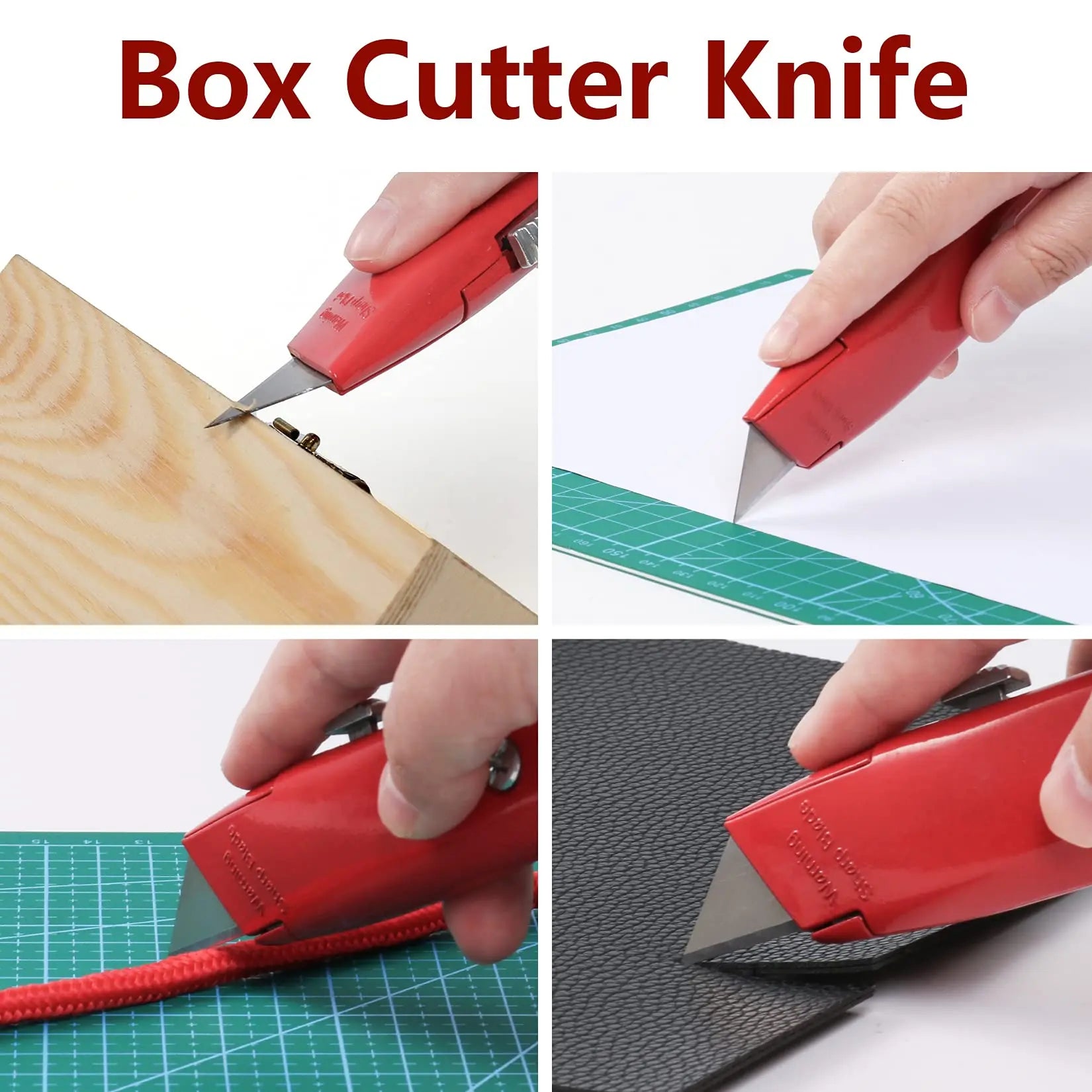 2 PCS Red Heavy Duty Retractable Utility Knife Box Cutter PVC Pipe Cutter DIYSELF