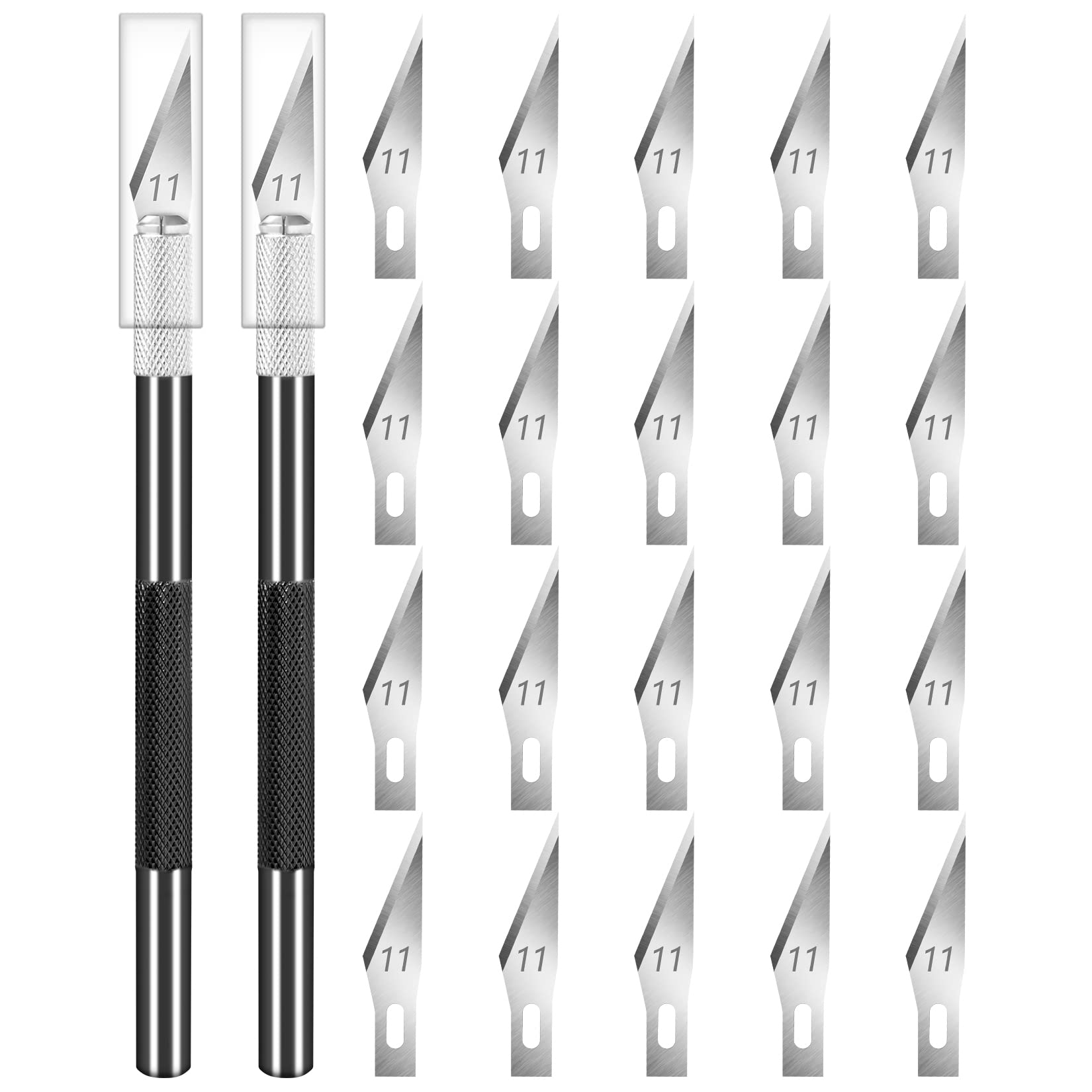 2 PCS Black Exacto Knife Set Precision Craft Knife with 20 #11 DIYSELF