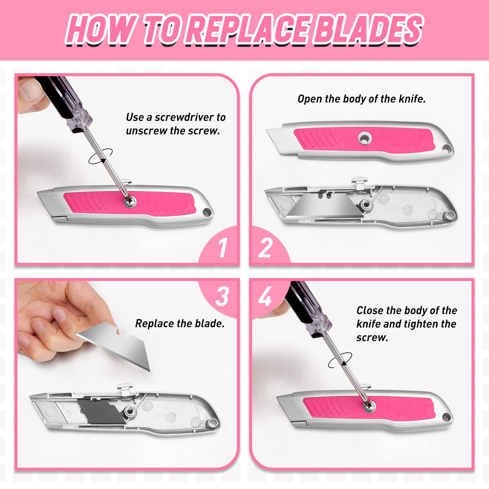 2 PCS Retractable Box Cutters – Aluminum Utility Knife DIYSELF
