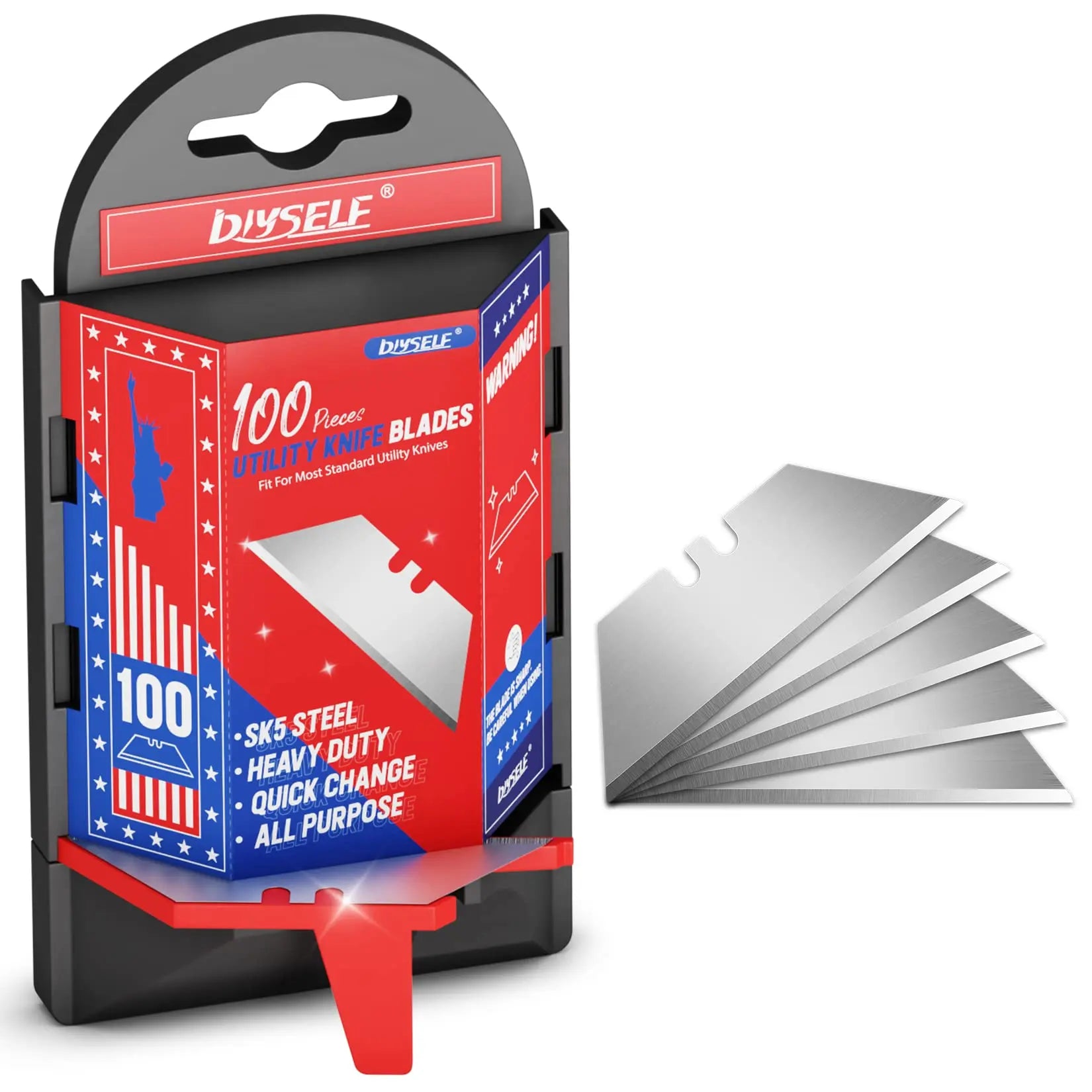 100 PCS Silver Razor Knife – with Dispenser DIYSELF