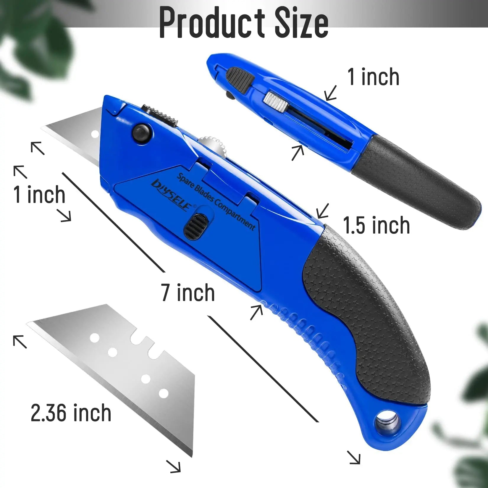 1 PCS Blue Retractable Box Cutter with Soft Grip Handle – Utility Knife Set DIYSELF
