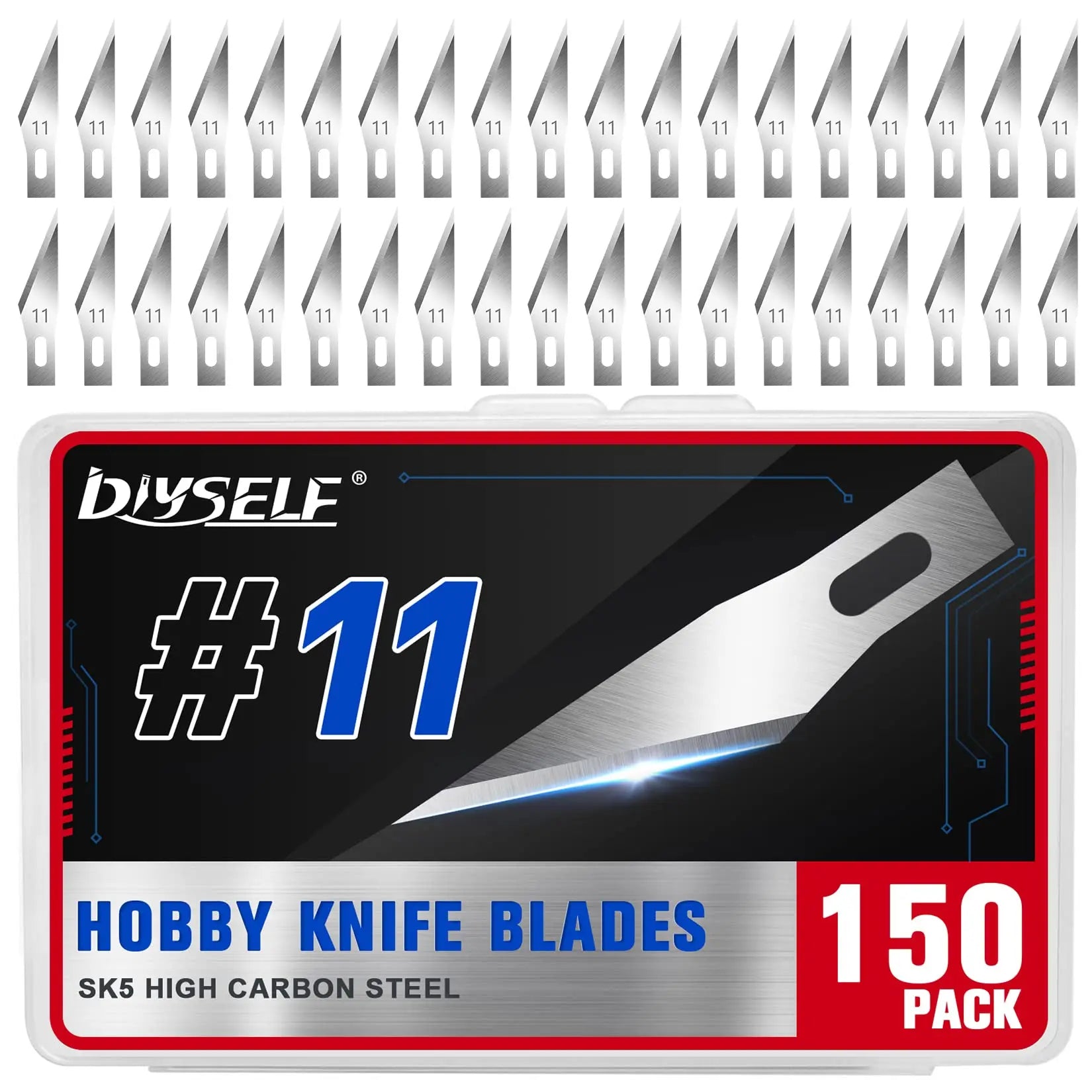 150 PCS Sharp High Carbon Steel #11 Craft Knife Blades – Exacto-Style Replacement Blades DIYSELF