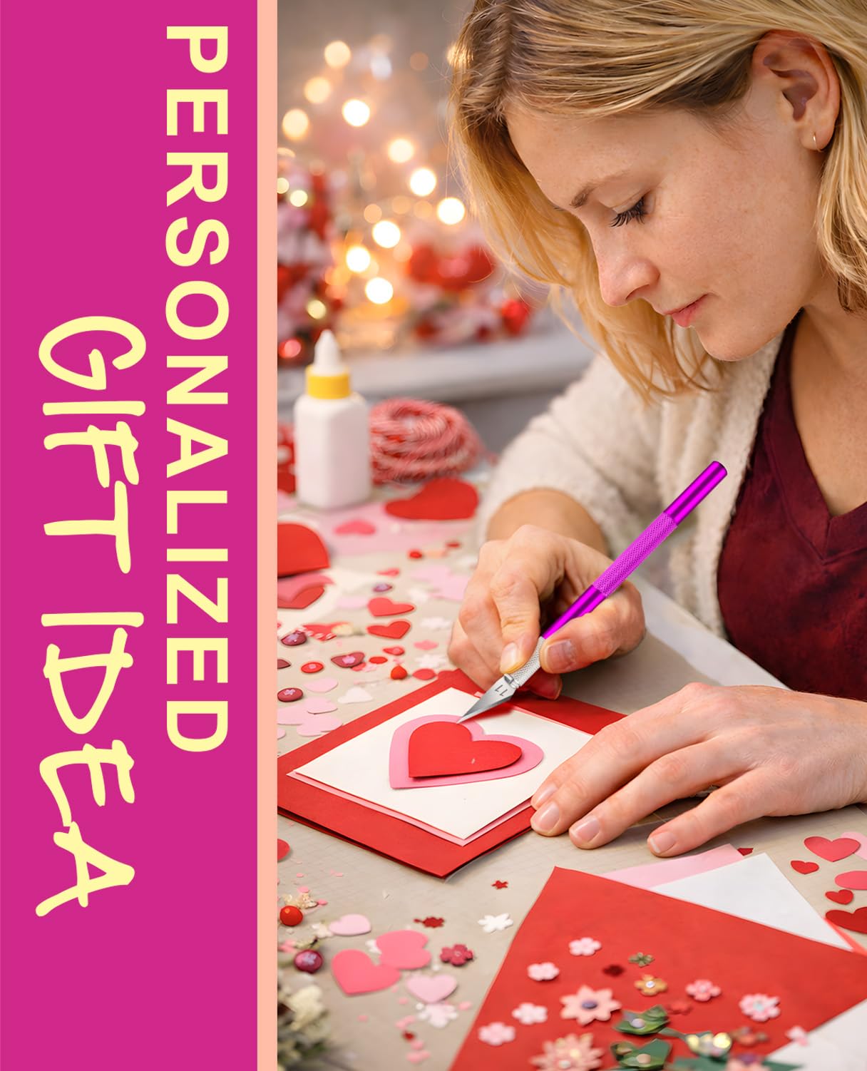 Bulk Purple Exacto Knife Set Hobby Kit 20PCS #11 Blades Precision Aluminum Handle 6 Inch Steel Ruler