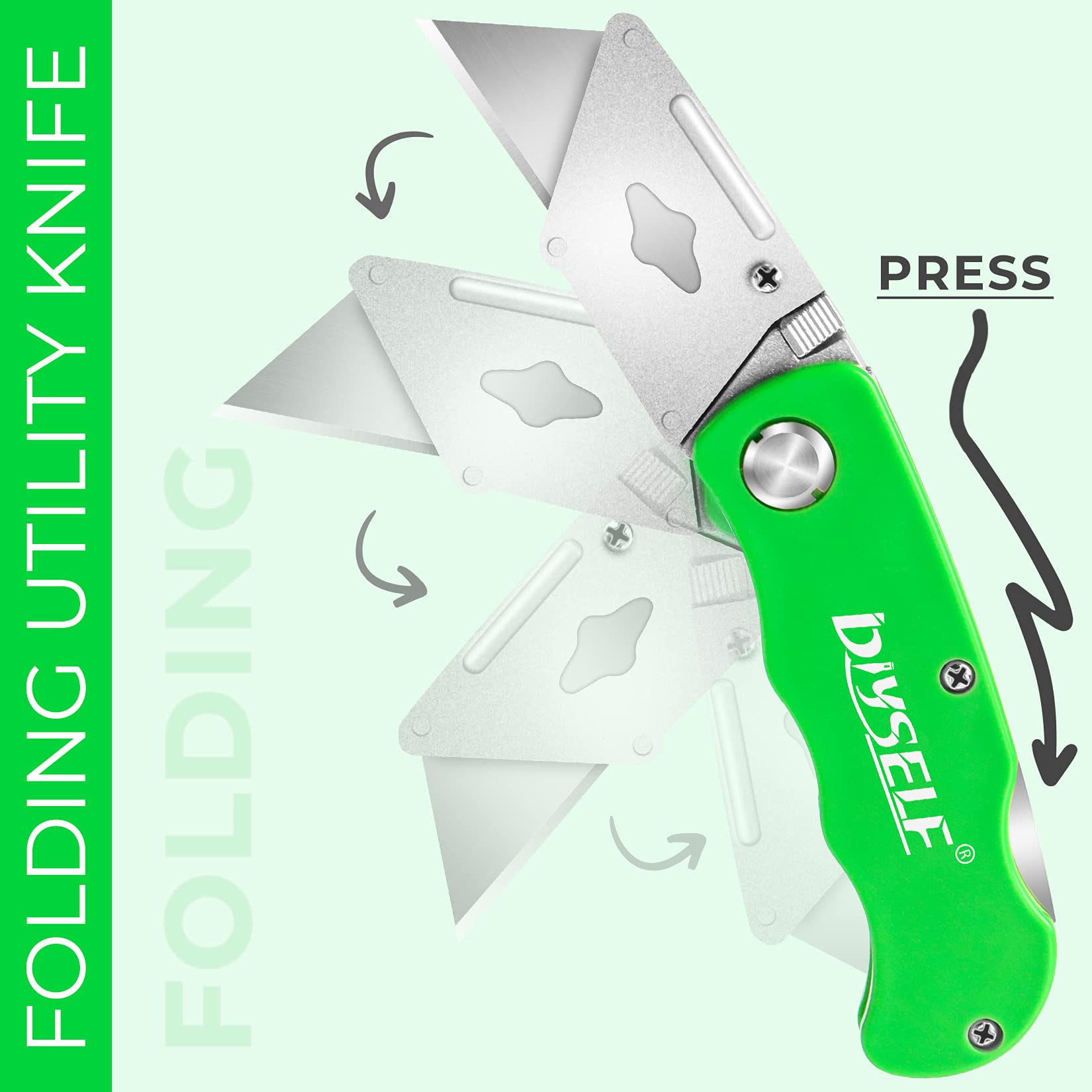 Knife 7 PCS Folding Box Cutters with Back Lock Design DIYSELF