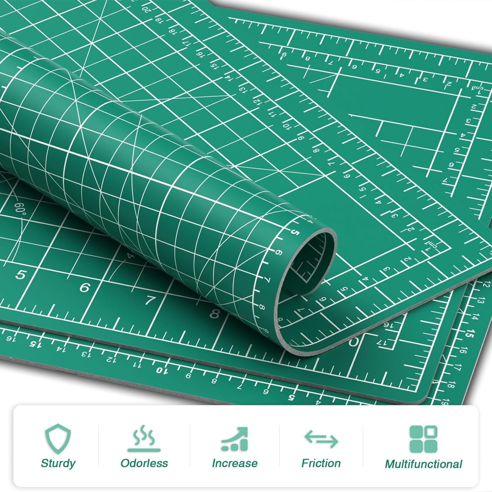 Bulk 10 PCS Green Cutting Mat 8in×6in Self Healing Double Sided 5 Ply Craft Rotary Cutting Board A5 Size