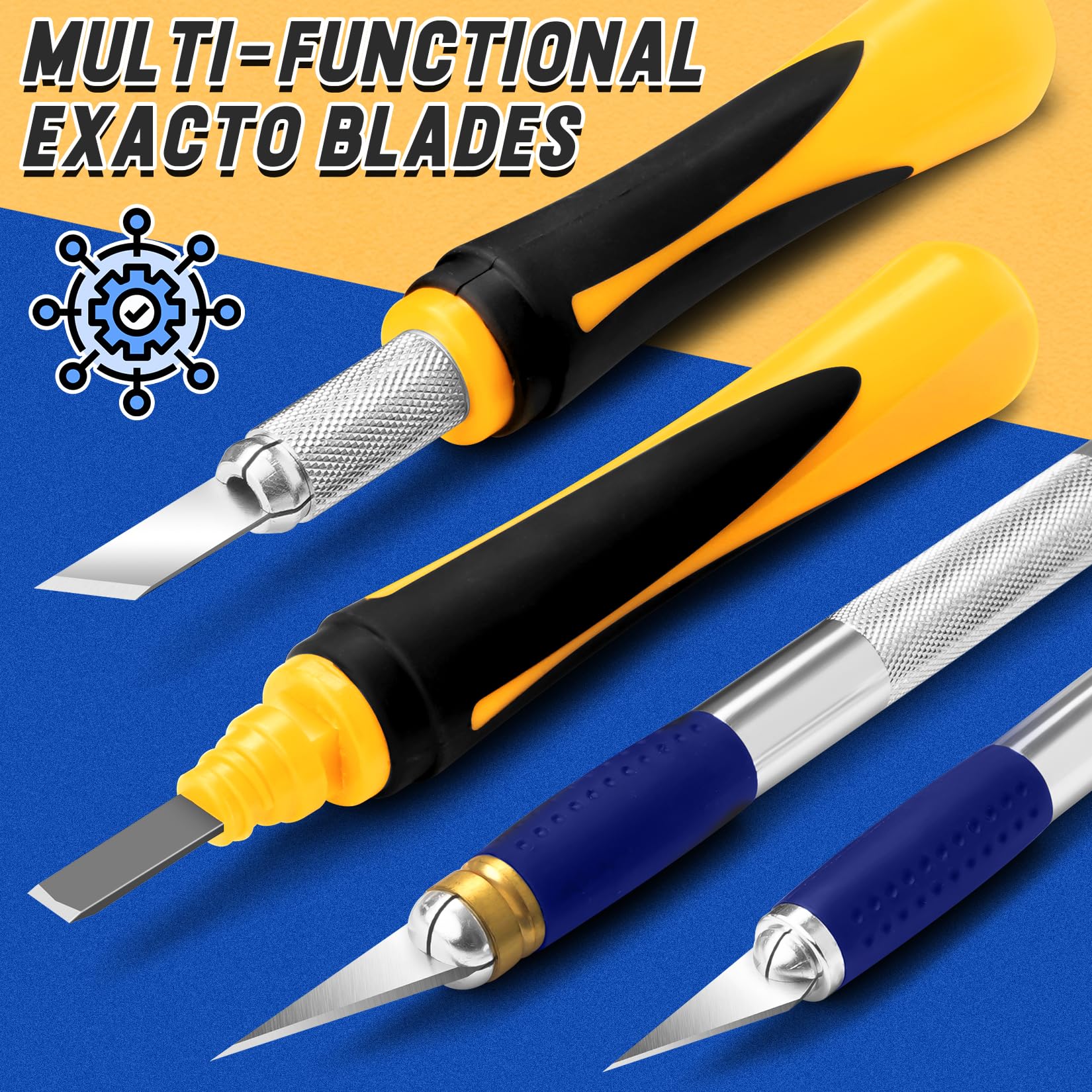 Bulk 10 PCS Yellow Exacto Knife Set Precision Hobby Knife with 22 Blades for Art Scrapbooking Pumpkin Carving