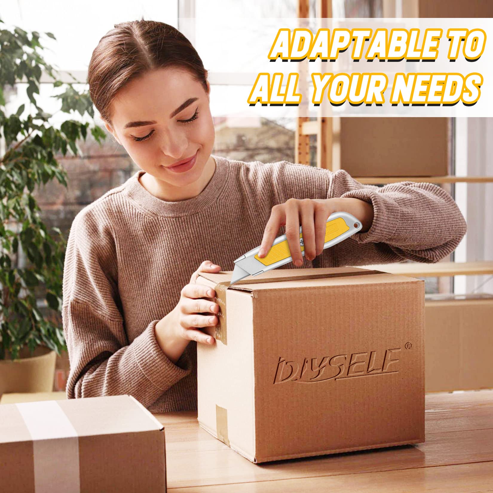 2 PCS Utility Knife – Box Cutter with Rubber Handle DIYSELF