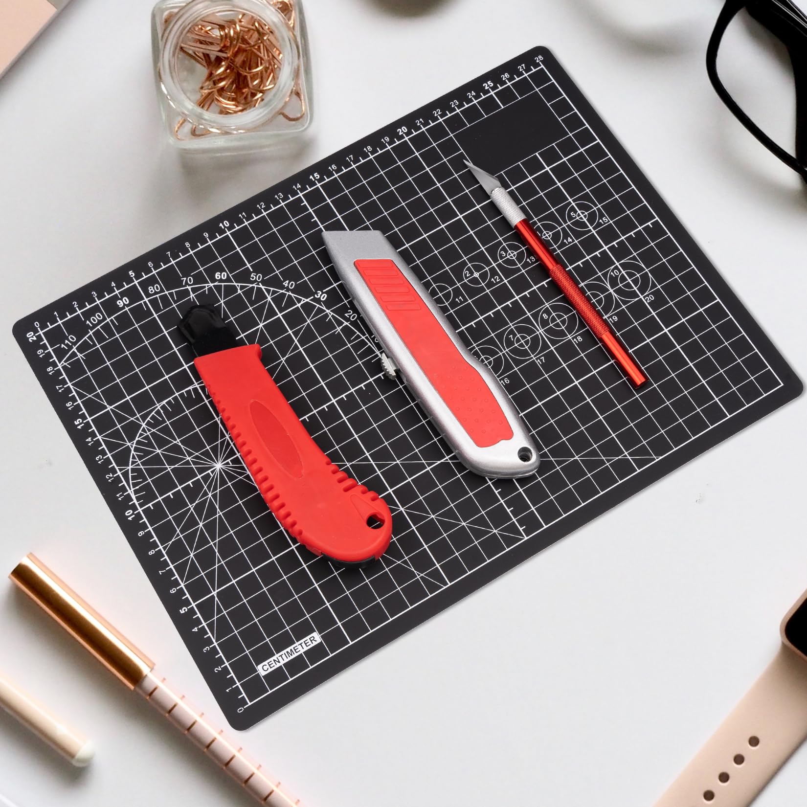 1 PCS Black Cutting Mat 8in×6in Self Healing Double Sided 5 Ply Craft Rotary Cutting Board A5 Size DIYSELF