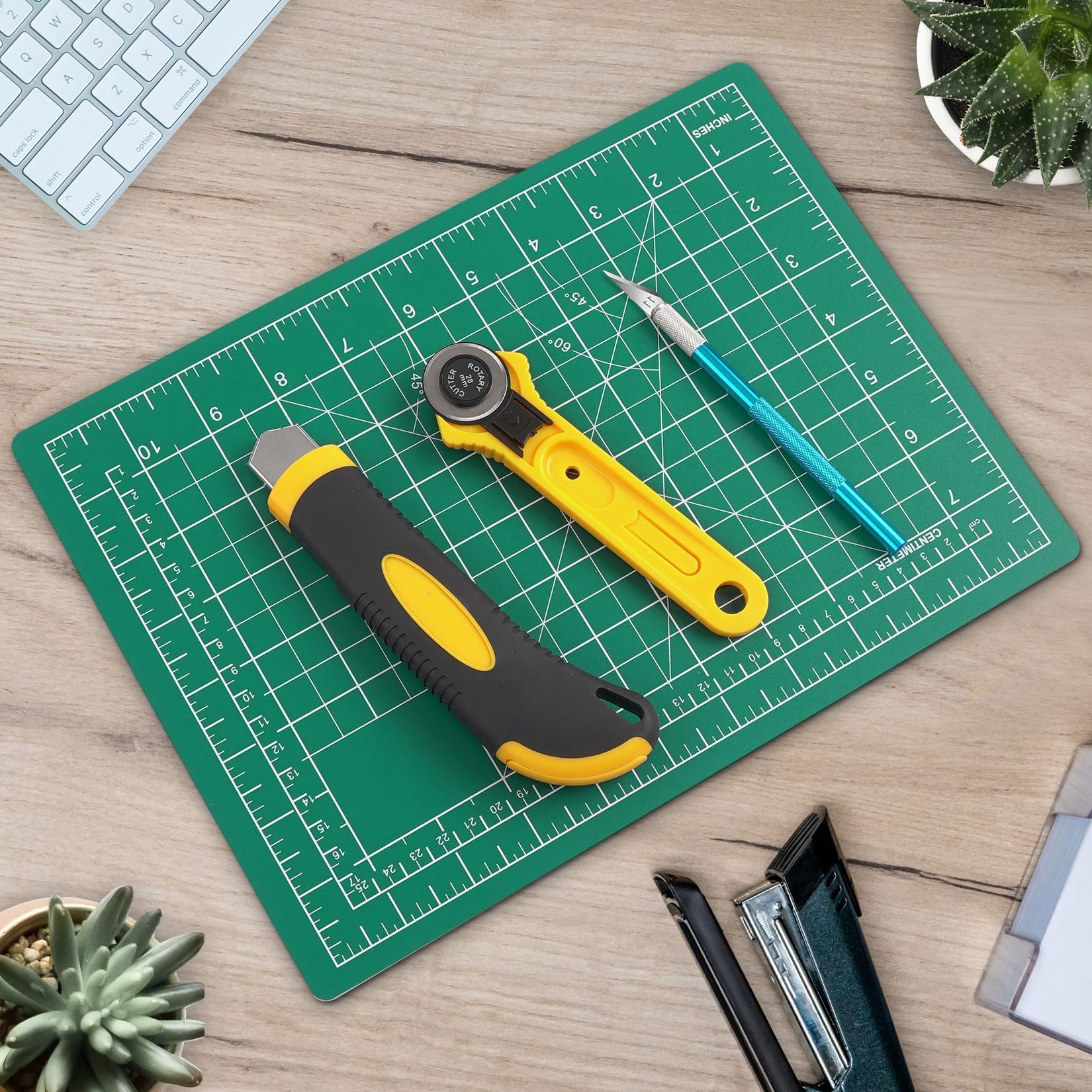 1 PCS Green Cutting Mat 8in×6in Self Healing Double Sided 5 Ply Craft Rotary Cutting Board A5 Size DIYSELF