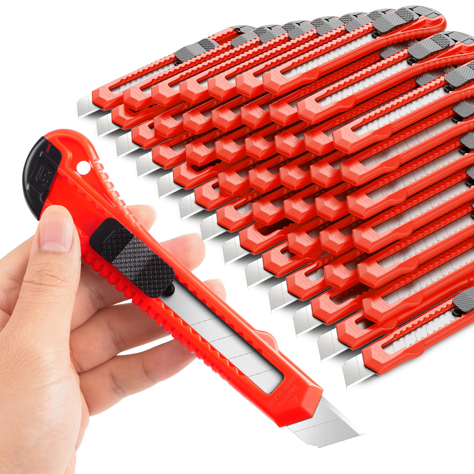 30 PCS Box Cutter Retractable, 18mm Box Knife DIYSELF