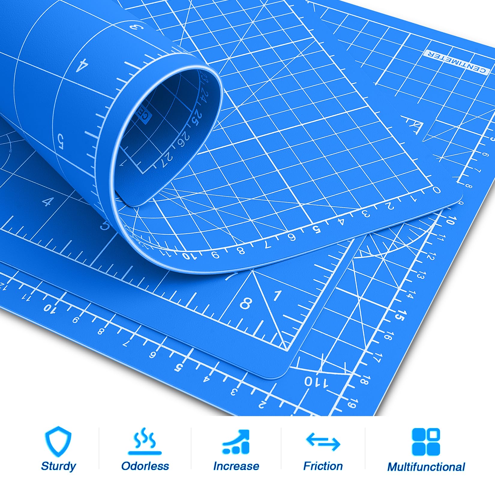 1 PCS Blue Cutting Mat 8in×6in Self Healing Double Sided 5 Ply Craft Rotary Cutting Board A5 Size DIYSELF