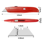 Bulk 20-Pack Red Heavy Duty Retractable Utility Knife – PVC Cutter