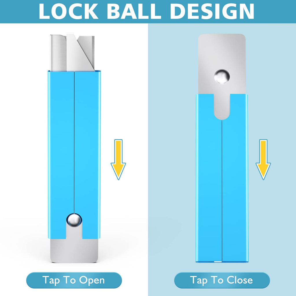Bulk 120 Pack Retractable Box Cutters with Single Edge Razor Blades