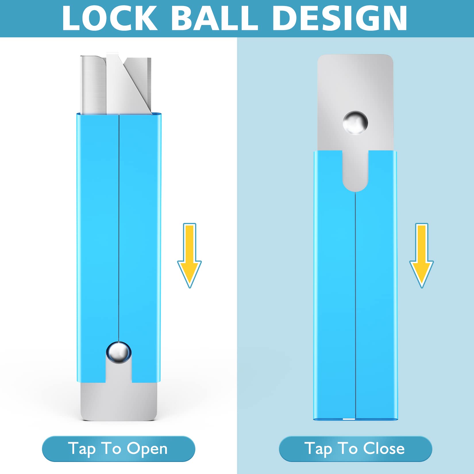 Bulk 120 Pack Retractable Box Cutters with Single Edge Razor Blades