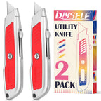 Bulk 20-Pack Red Retractable Box Cutters with SK5 Blades – Portable Utility Knife
