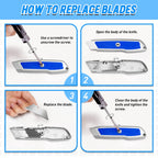 Bulk 20 Pack Blue Heavy Duty Box Cutter – Sharp Utility Knife