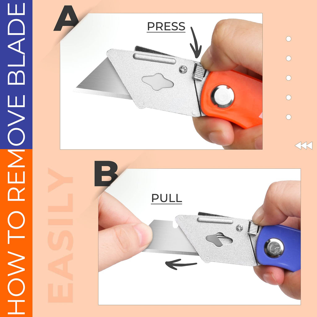 Bulk 70-Pack Safety Box Cutters – Back Lock, Quick-Change Blade