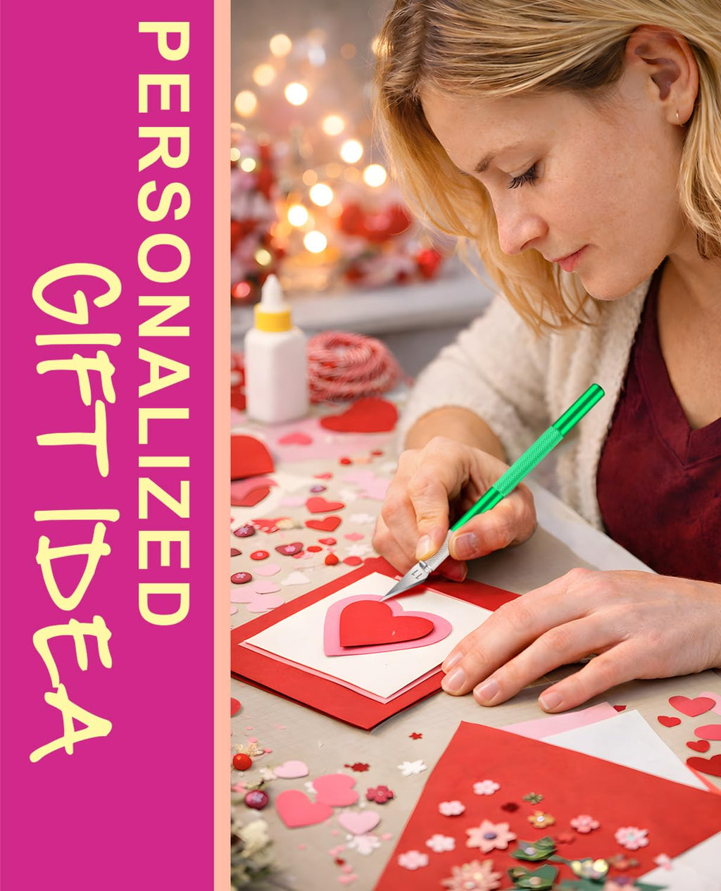 DIYSELF Craft Knife with 10 Extra #11 Blades, Precision Hobby Knife Set with Steel Ruler, Exacto Knife for Crafting, Polymer Clay, Pottery, Paper, Vinyl, Stencil & Model Making (Green)