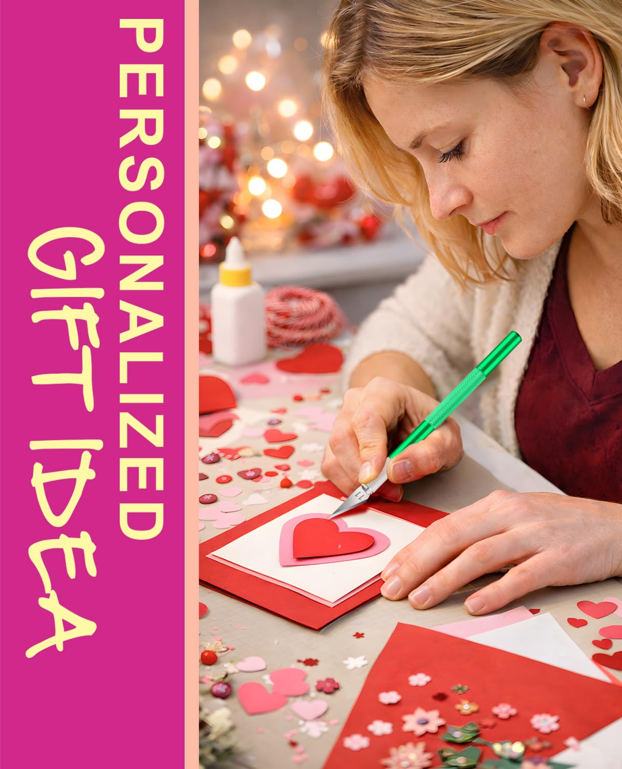 DIYSELF Craft Knife with 10 Extra #11 Blades, Precision Hobby Knife Set with Steel Ruler, Exacto Knife for Crafting, Polymer Clay, Pottery, Paper, Vinyl, Stencil & Model Making (Green)