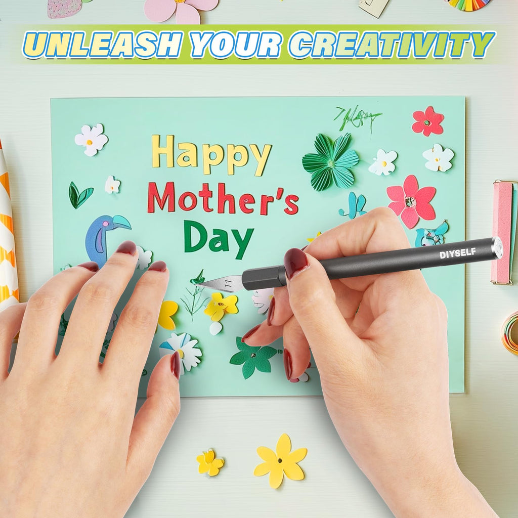 Bulk 120-Pack Precision Craft Hobby Knife Set with 110 Blades & 10 Storage Case