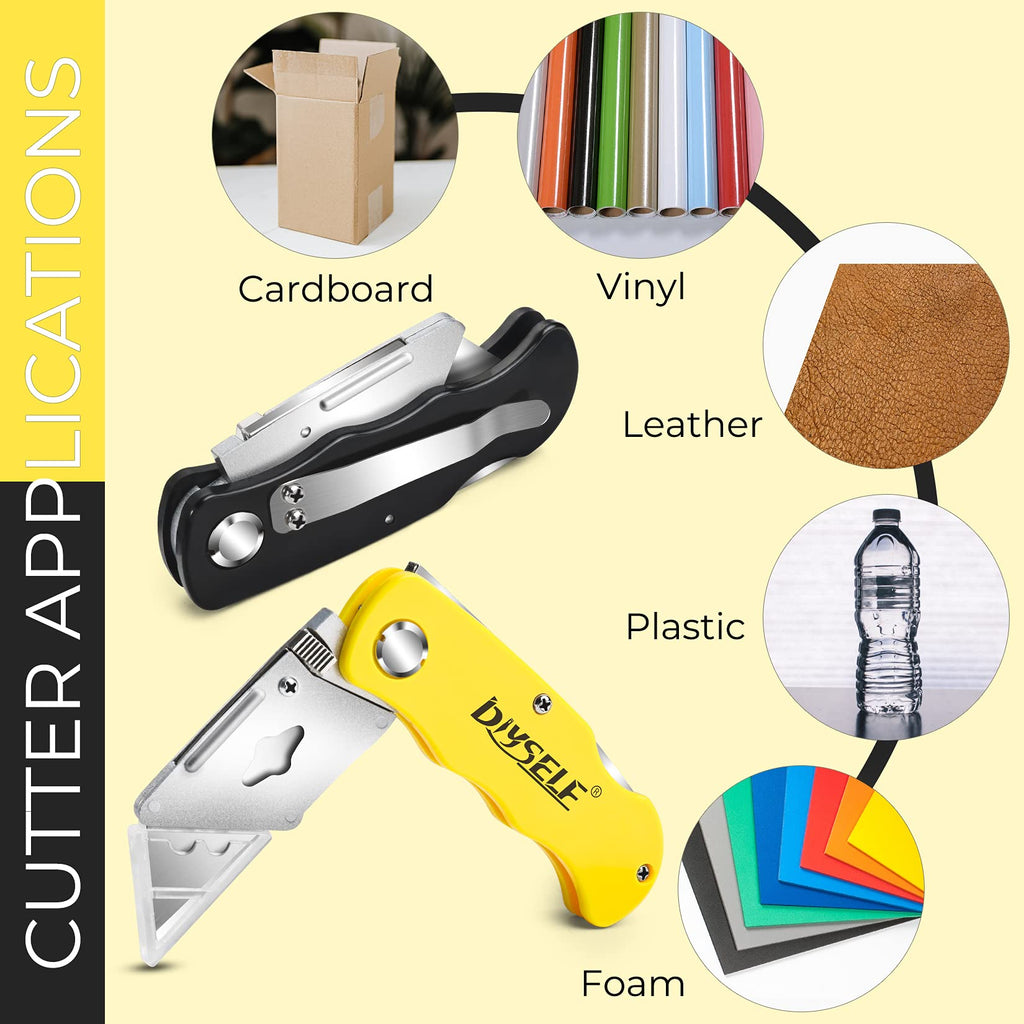 Bulk 70-Pack Safety Box Cutters – Back Lock, Quick-Change Blade