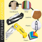 Bulk 70-Pack Safety Box Cutters – Back Lock, Quick-Change Blade