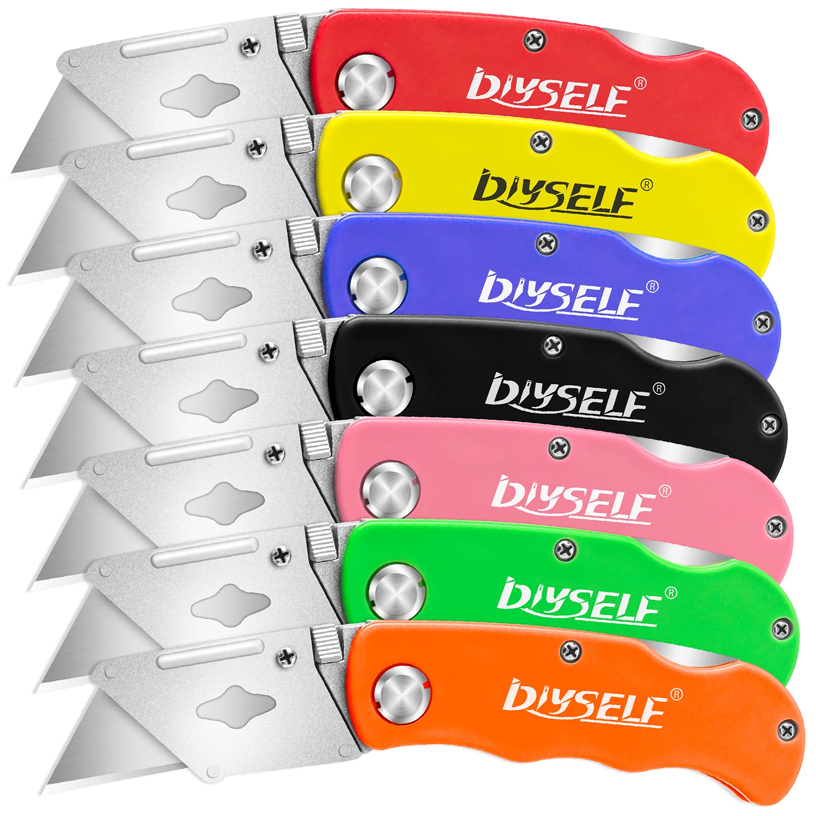 Knife 7 PCS Folding Box Cutters with Back Lock Design