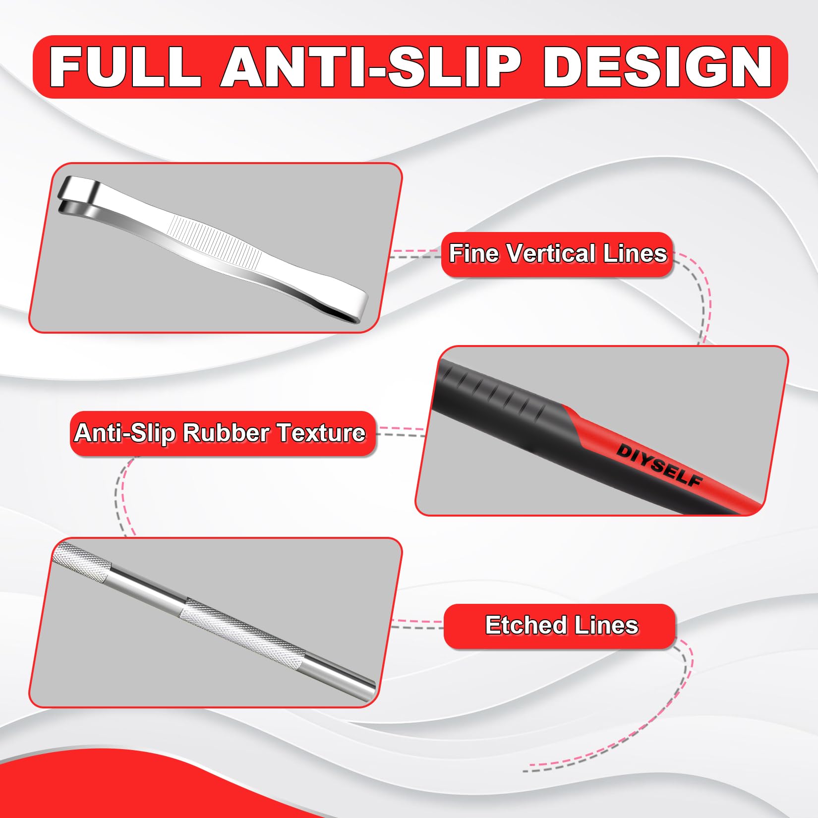 Red 41 PCS Exacto Knife Set Precision Craft Hobby Knife for Diamond Painting Fabric Clay Paper Cutting Art DIYSELF