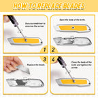 Bulk 20 Pack Utility Knife – Box Cutter with Rubber Handle