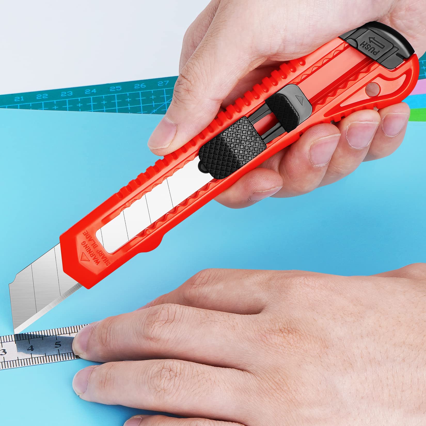 30 PCS Box Cutter Retractable, 18mm Box Knife DIYSELF