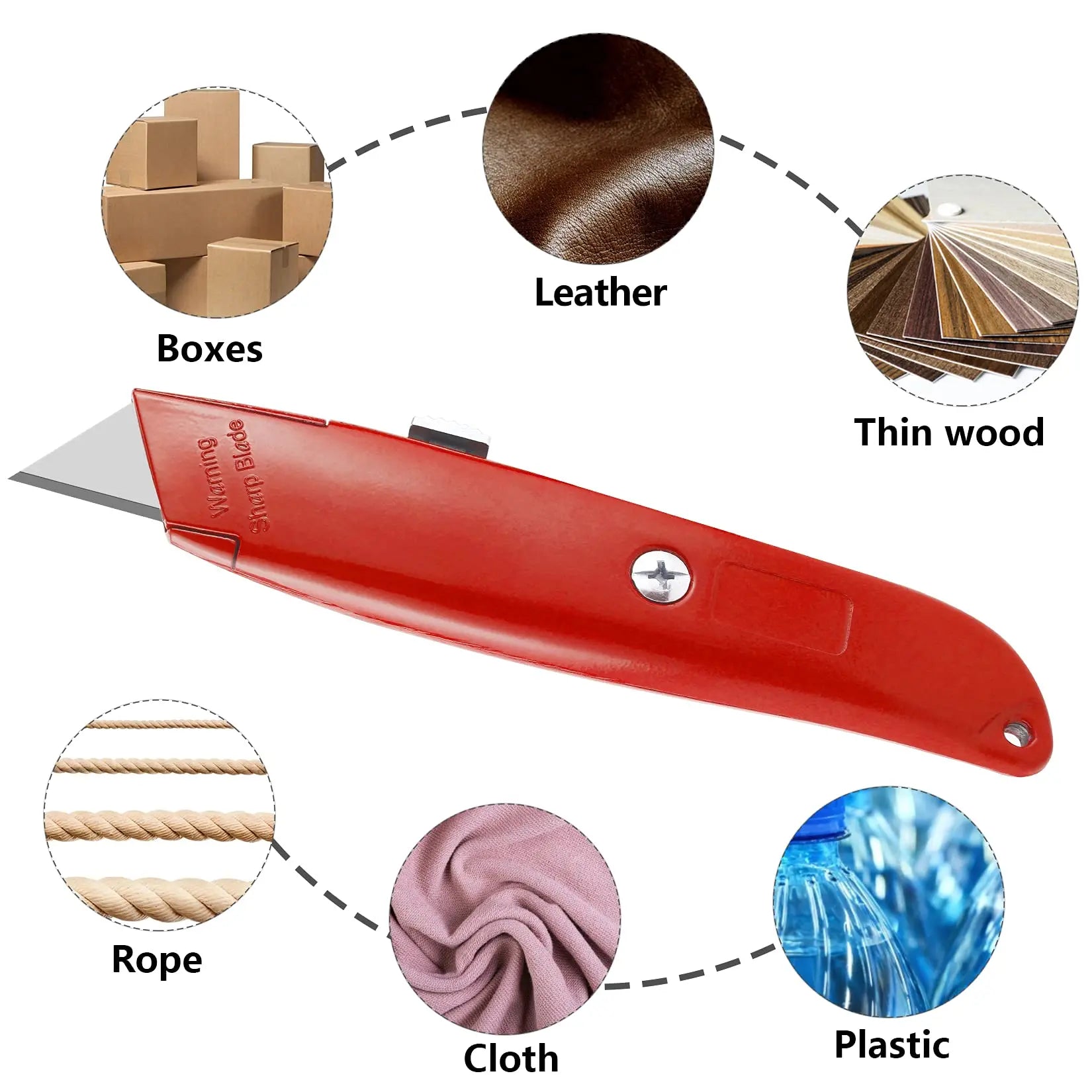 2 PCS Red Heavy Duty Retractable Utility Knife Box Cutter PVC Pipe Cutter DIYSELF