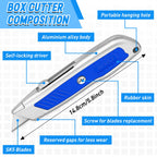Bulk 20 Pack Blue Heavy Duty Box Cutter – Sharp Utility Knife