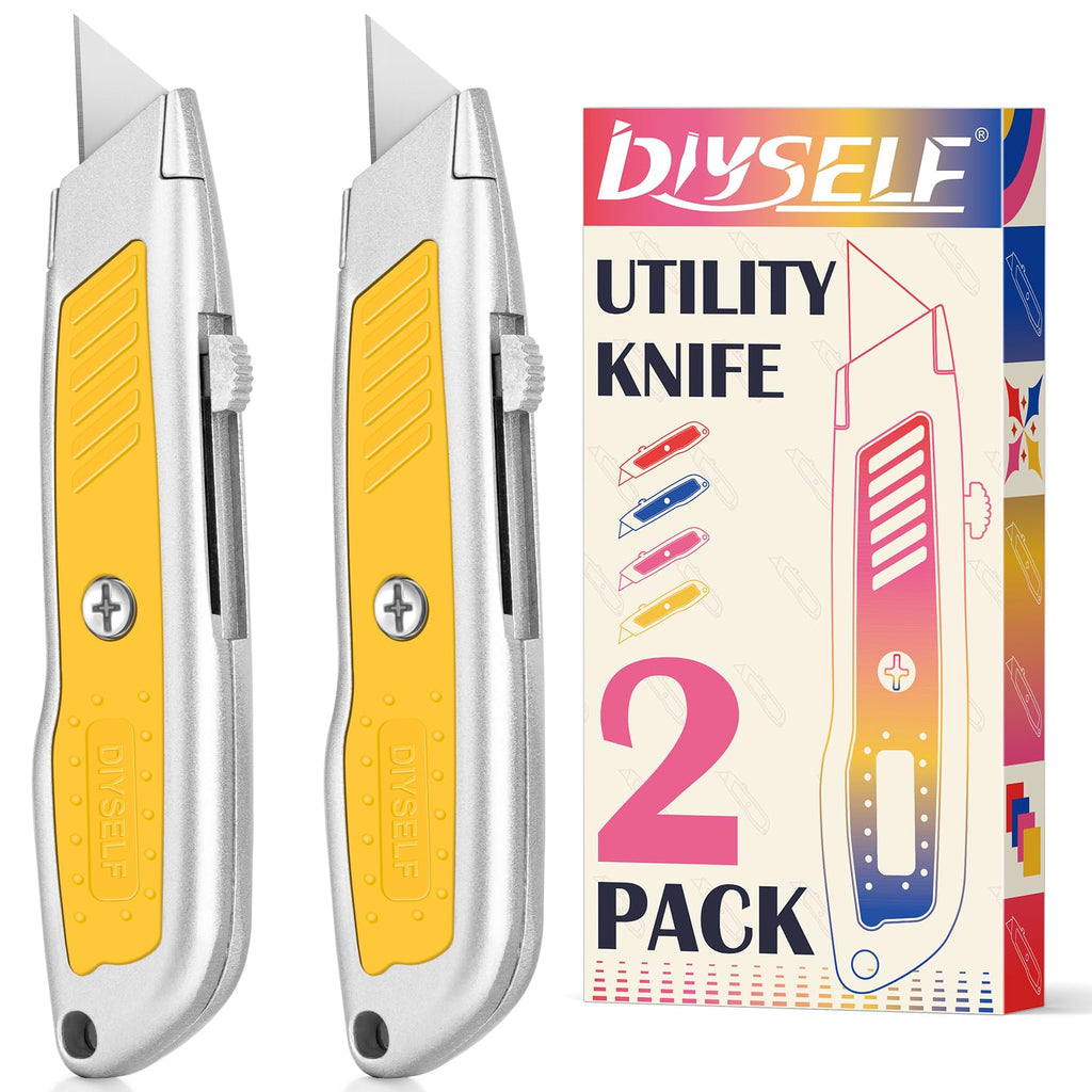 Bulk 20 Pack Utility Knife – Box Cutter with Rubber Handle