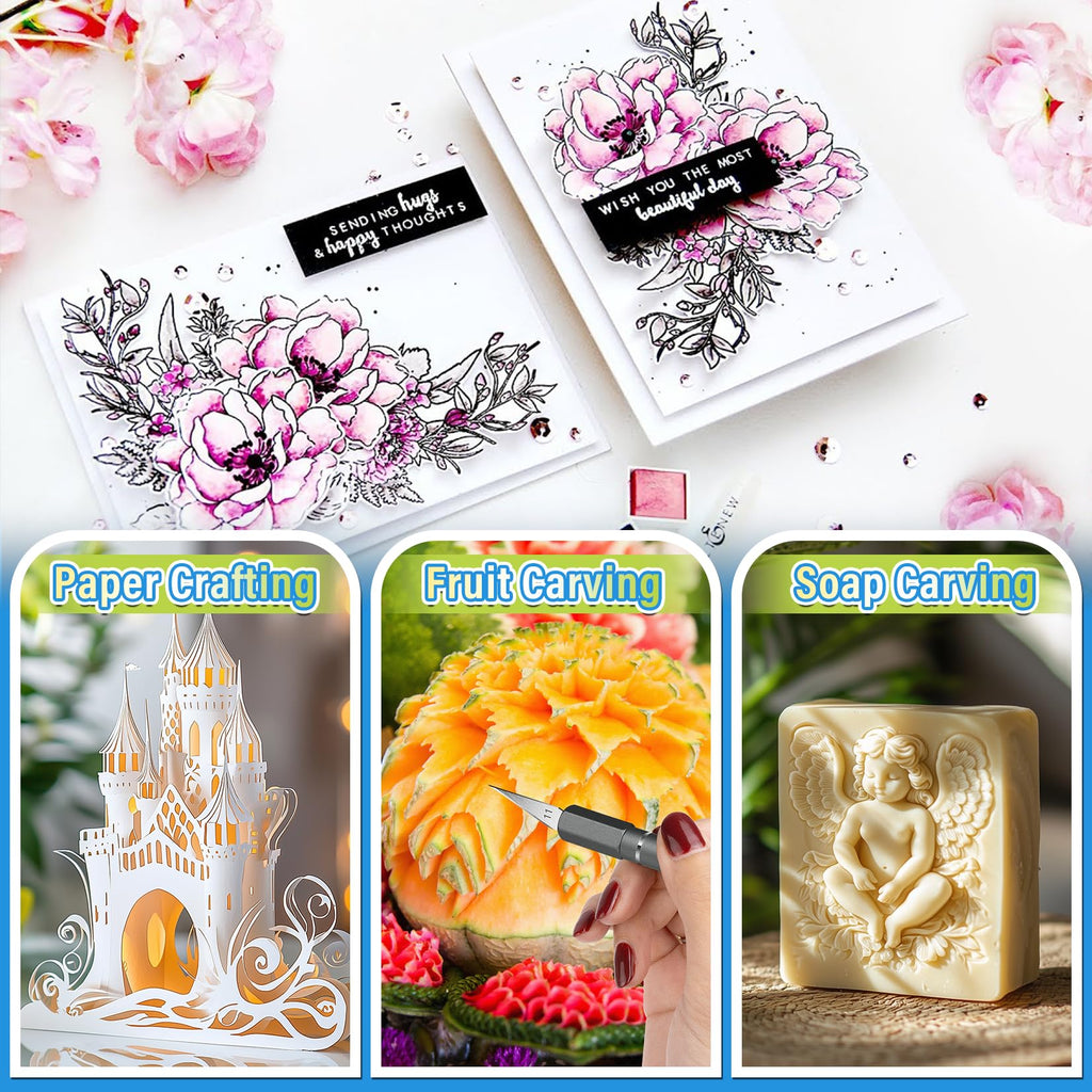 Bulk 120-Pack Precision Craft Hobby Knife Set with 110 Blades & 10 Storage Case