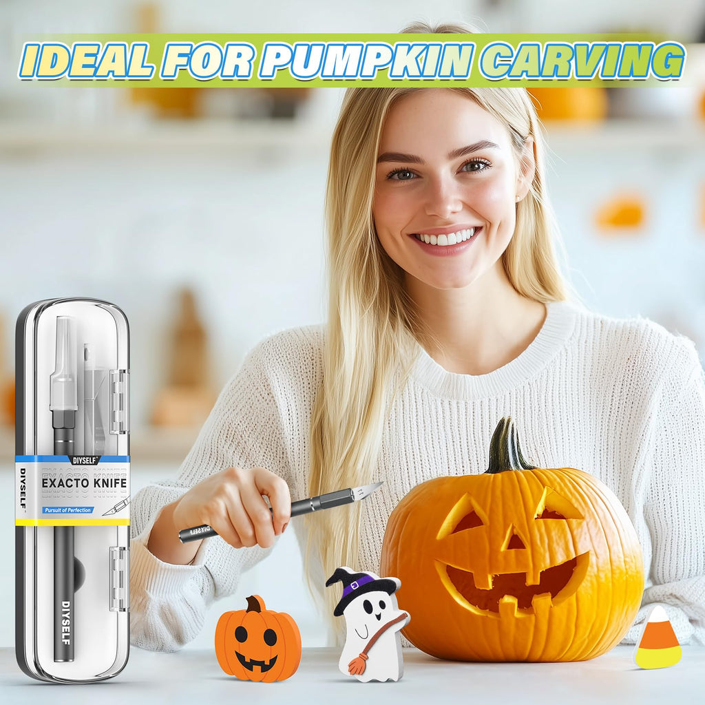 Bulk 120-Pack Precision Craft Hobby Knife Set with 110 Blades & 10 Storage Case