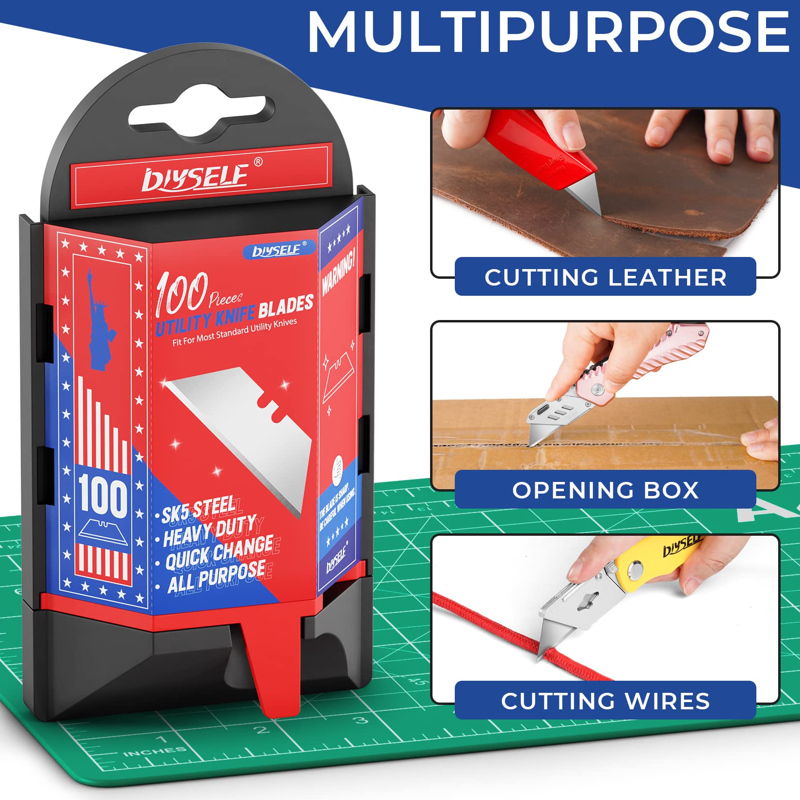 Bulk 1000-Pack Silver Razor Knife – with Dispenser