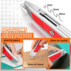 Bulk 20-Pack Red Retractable Box Cutters with SK5 Blades – Portable Utility Knife