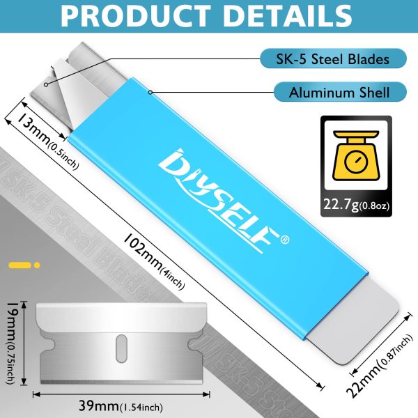 DIYSELF Box Cutters, 12 Pack Box Cutter Retractable, Box Cutter Knife with Single Edge Razor Blade, Utility Knife All Metal Shell, Box, Letter Opener for Packages, Boxes, and Paper, Work Knife for Men - Image 4