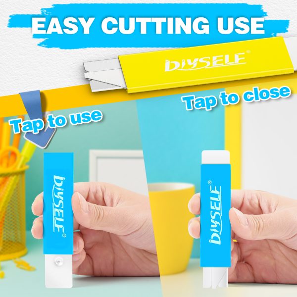 DIYSELF Box Cutters 12 Pack, Utility Knife, Box Cutter Retractable with Razor Blade, Box Opener for Package, Utility Knives for Office, School, Home, Flat Box Cutter for Women, Letter Opener for Mail - Image 4