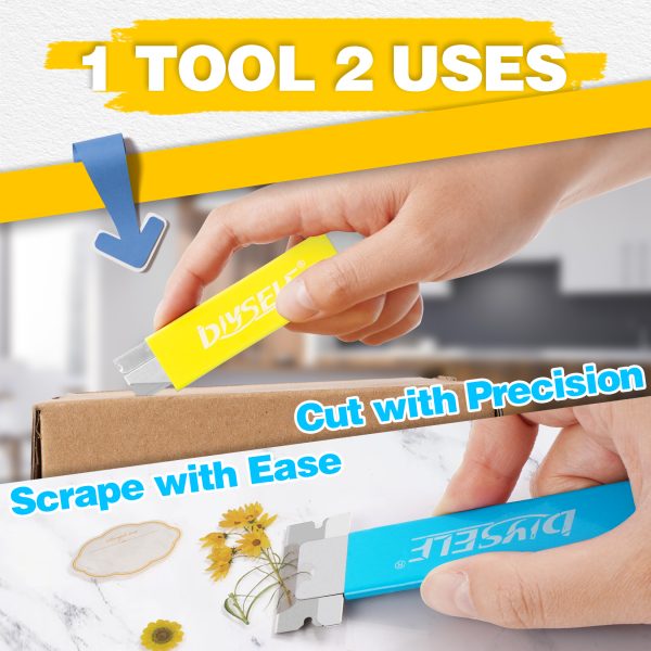DIYSELF Box Cutters 12 Pack, Utility Knife, Box Cutter Retractable with Razor Blade, Box Opener for Package, Utility Knives for Office, School, Home, Flat Box Cutter for Women, Letter Opener for Mail - Image 3