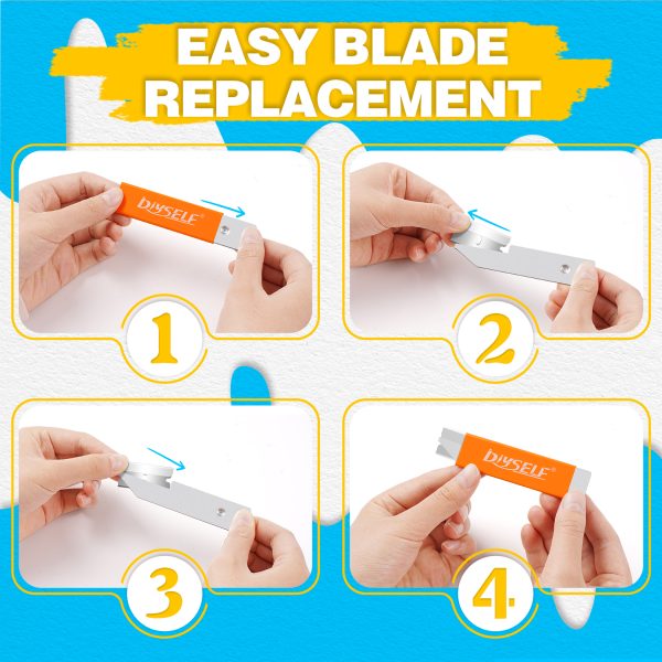 DIYSELF Box Cutters 12 Pack, Utility Knife, Box Cutter Retractable with Razor Blade, Box Opener for Package, Utility Knives for Office, School, Home, Flat Box Cutter for Women, Letter Opener for Mail - Image 6
